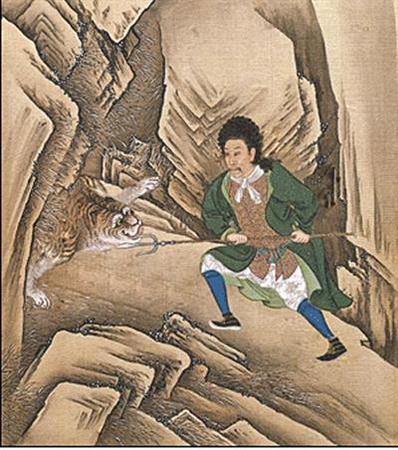 動(dòng)畫版的《雍正行樂圖》獵虎圖,。