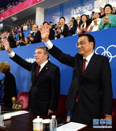 8月28日,，中共中央政治局常委,、國務院總理李克強在南京出席第二屆夏季青年奧林匹克運動會閉幕式,。 新華社記者馬占成攝
