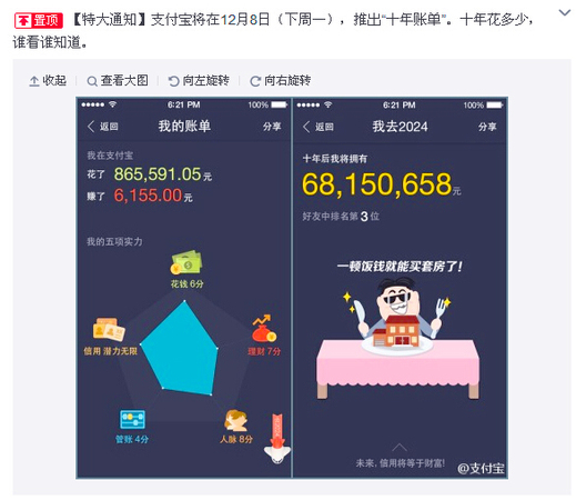 支付寶發(fā)布十年賬單-北京人均支付排第二2