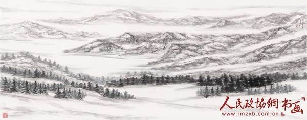 更疑天路近,，夢與白云游（癸巳143x363cm）