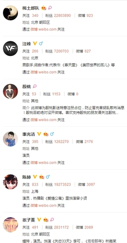 卓偉的關(guān)注列表，你怕了嗎,？