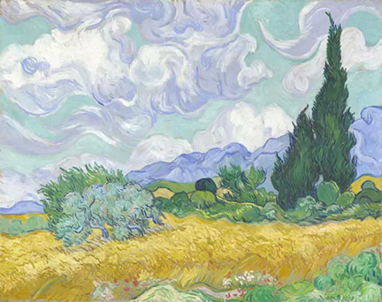 《麥田與柏樹》(A Wheatfield with Cypresses,,1889) 《麥田與柏樹》(A Wheatfield with Cypresses,1889)