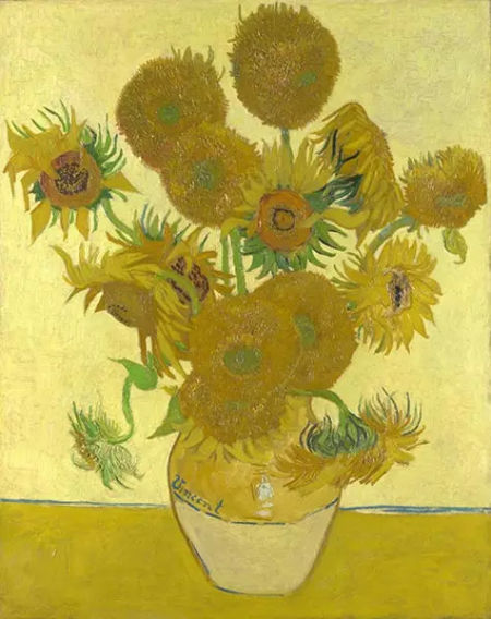《花瓶與15朵向日葵》(Vasewith Fifteen Sunflowers,1888) 《花瓶與15朵向日葵》(Vasewith Fifteen Sunflowers,,1888)