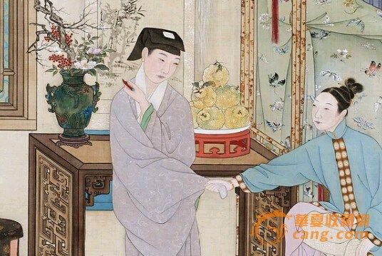 帳前大盤堆放香櫞,,并有一瓶歲寒清供,山茶,、梅,、南天竹 帳前大盤堆放香櫞,,并有一瓶歲寒清供,,山茶、梅,、南天竹