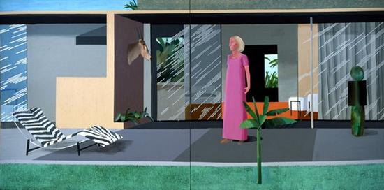 大衛(wèi)·霍克尼,《比佛利山的家庭主婦》(1966-67),。圖片:via Hockneypictures.com