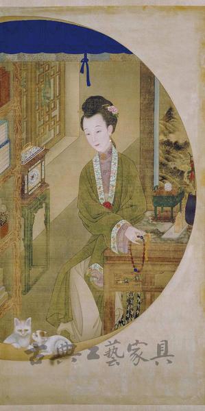 念珠自古有之,，圖為雍正年間十二美人圖中手持念珠的女子