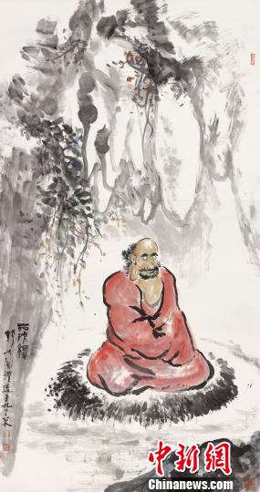 圖為錢大禮作品達(dá)摩圖,?！≌憬佬g(shù)館 攝