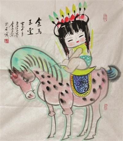 中國繪畫獲得專利的非常鮮有,，而王金玉以其“文漫水墨畫”獲得國家專利,，更是難得。12月19日,，“金陵九閑”書畫展將在南京市美術(shù)館開幕,。溧水的文漫水墨畫家王金玉就是“九閑”之一，他先后發(fā)表作品千余幅,，出版圖書和畫冊數(shù)十本,，多種美術(shù)設(shè)計在全國獲金、銀獎,；首創(chuàng)的“文漫水墨畫”2013年5月還獲得了國家專利,。