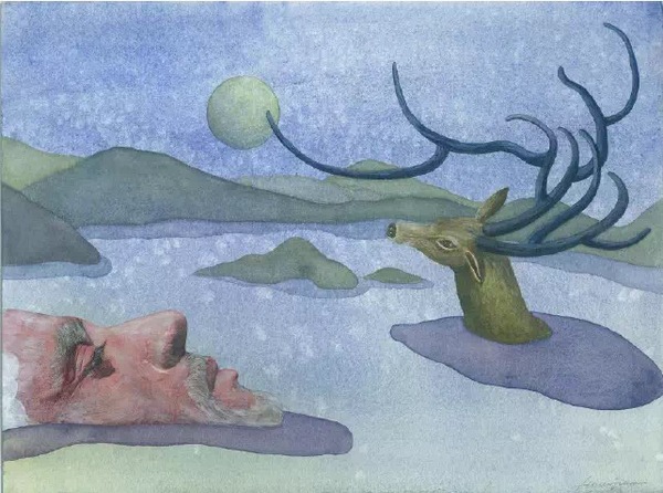 5 《渡系列2》,，何文君，38x29cm,，水彩,、拼貼，2015