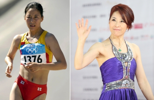 新華社照片,，北京,，2016年3月7日
    （體育·專題）（7）女漢子和女神：只是一件禮服的距離
    她們是女漢子,，在賽場上縱橫馳騁,；她們也是女神,，在舞臺上嫵媚搖曳,。對于她們來說,，女漢子和女神之間也許只是一件禮服的距離,。2016年三·八婦女節(jié)來臨之際，我們用一組圖片展示賽場上那些女漢子變女神的各自風(fēng)采,。
    左圖：2004年8月23日,，中國選手王麗萍在雅典奧運(yùn)會女子20公里競走比賽中。
    右圖：2013年1月19日,，王麗萍出席“2012CCTV體壇風(fēng)云人物年度評選”頒獎典禮,。
    新華社發(fā)
    