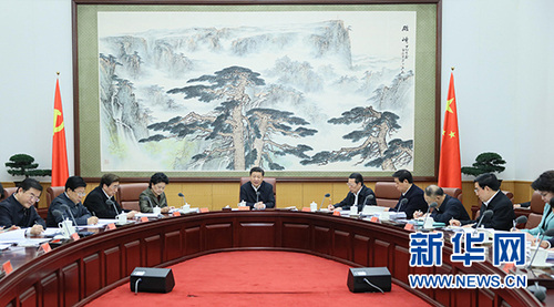 3月18日，中共中央總書記,、國家主席,、中央軍委主席習(xí)近平在中南海主持召開會議，專題聽取北京冬奧會和冬殘奧會籌辦工作情況匯報并作重要講話,。新華社記者 蘭紅光 攝