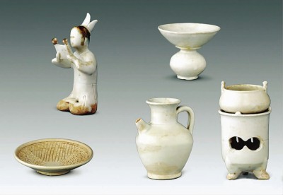 國家博物館內(nèi)收藏的五代白瓷茶具文物