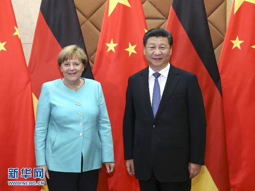 6月13日,，國(guó)家主席習(xí)近平在北京會(huì)見(jiàn)德國(guó)總理默克爾。 新華社記者龐興雷 攝