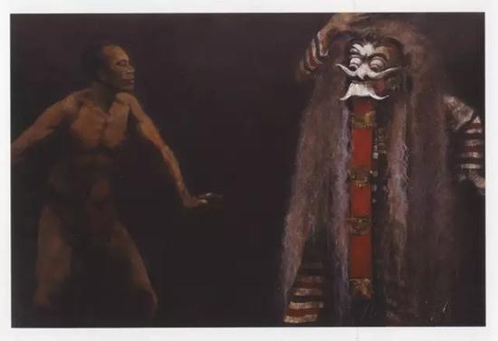 阿末·扎基·安華，《惡神讓特（Rangda）》,，1996，亞克力,、畫布,，120×181 cm