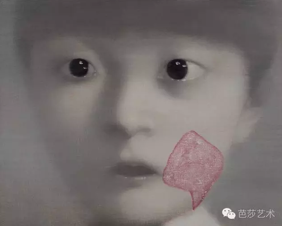 張曉剛《我的女兒1號(hào)》，布上油畫(huà),，40×50cm,，2000