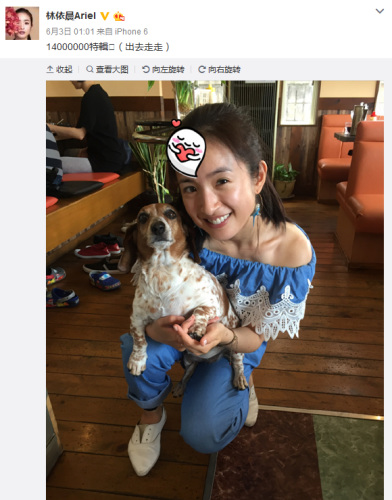 林依晨微博截圖,。