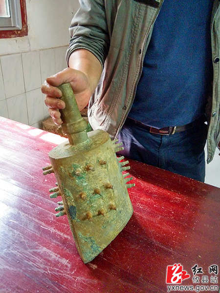 距今2700多年的西周銅鐃,，現(xiàn)已被縣文物局館藏