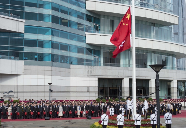 香港特區(qū)舉行升旗儀式慶祝回歸19周年2