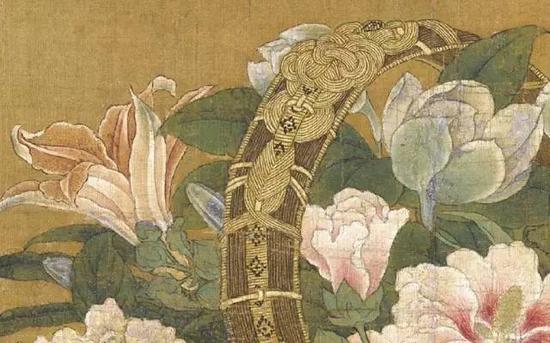 《花籃圖頁》 南宋 李嵩，絹本設色,，19.1cm×26.5cm