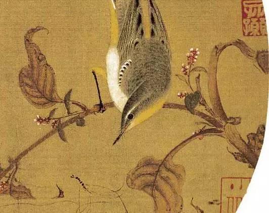 《紅寥水禽圖》,，宋,，徐崇矩，紈扇,，絹本設色,，縱25.1厘米，橫26.8厘米