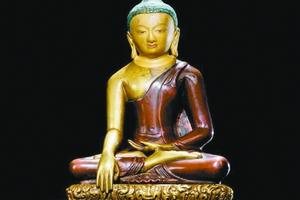 帕拉 11世紀(jì) 至稀至珍雙色銅合鑄釋迦牟尼成道像
