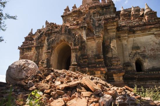 受損的Myauk Guni神廟,。圖片：YE AUNG THU AFP Getty Images