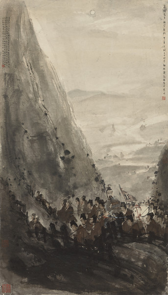 香港蘇富比2016秋拍近現(xiàn)代書畫專場,，傅抱石的《夜破東羗圖》以2764萬港元成交