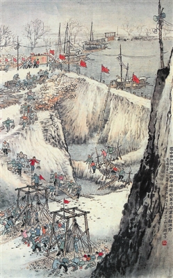 錢松嵒《筑壩》,，在中國(guó)嘉德96秋拍會(huì)上以9.68萬(wàn)元成交