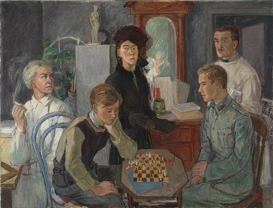　　Tove Jansson,， Family,， 1942， Oil,， 89 x 116 cm,， Private Collection。 Photo： Finnish National Gallery / Hannu Aaltonen