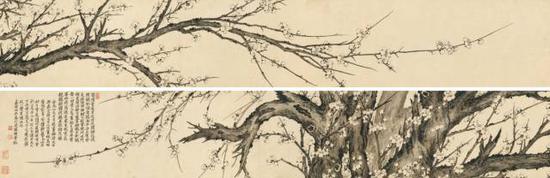  羅聘《疏影橫斜圖》,，成交價(jià)：644萬元，圖片來源：中國(guó)嘉德


