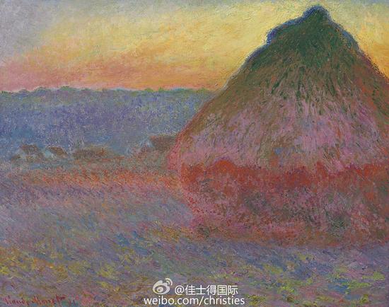 本次拍賣的《干草堆》,，圖源@佳士得國際