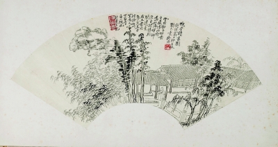 槐堂讀書(shū)圖（國(guó)畫(huà)） 24.6×53.4厘米 陳師曾