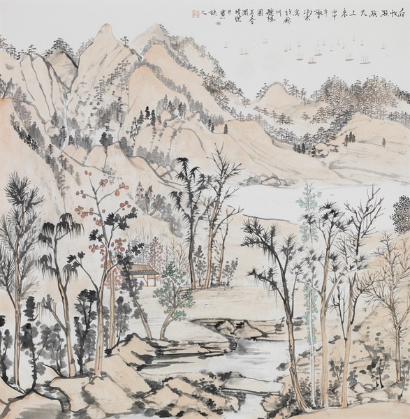 馮豪 白帆點(diǎn)點(diǎn)天上來 68cm×68cm