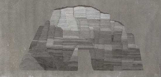 《山門(mén)》 93×193cm 紙本綜合 顏海蓉2016年