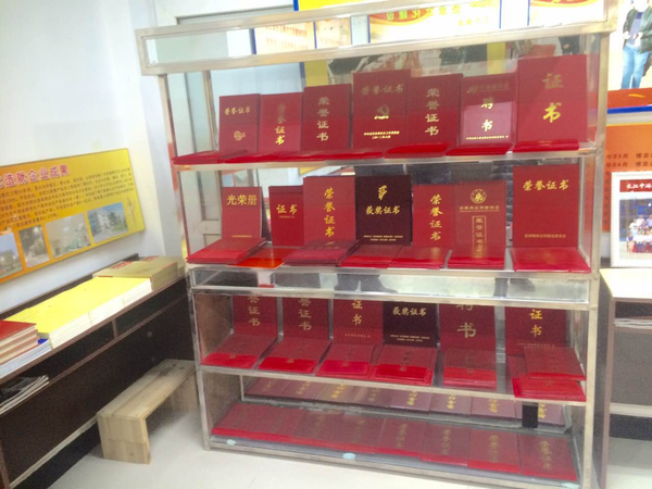五,、北京博龍陽(yáng)光新能源高科技開(kāi)發(fā)有限公司擺滿榮譽(yù)證書(shū)的黨建、圖書(shū)會(huì)議室,。人民政協(xié)網(wǎng)記者　張春莉　　攝影