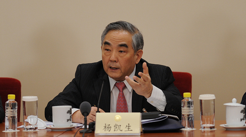 圖為y楊凱生回答記者提問,。