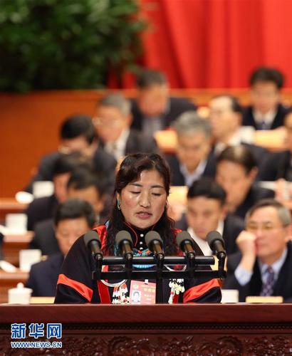 格桑卓嘎委員作《做黨和珞巴人連心路上的鋪路石》的發(fā)言