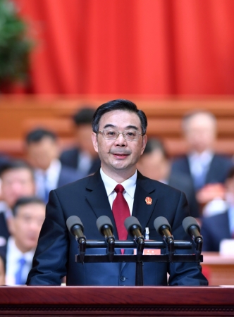 3月12日,，十二屆全國人大五次會(huì)議在北京人民大會(huì)堂舉行第三次全體會(huì)議,。最高人民法院院長(zhǎng)周強(qiáng)作最高人民法院工作報(bào)告,。新華社記者 李鑫攝。