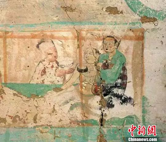 圖為莫高窟9窟壁畫(huà)良醫(yī)授藥(晚唐)。敦煌研究院供圖 攝