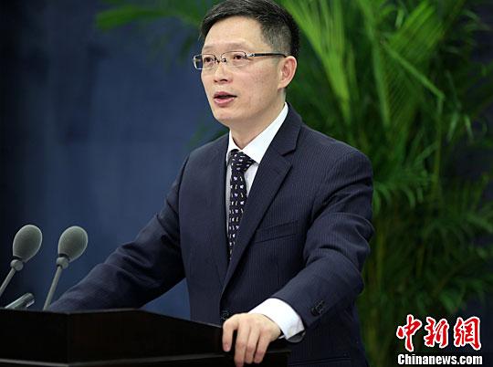 資料圖：國務(wù)院臺灣事務(wù)辦公室舉行例行發(fā)布會,，國臺辦發(fā)言人安峰山主持例行新聞發(fā)布會,。中新社記者 張勤 攝