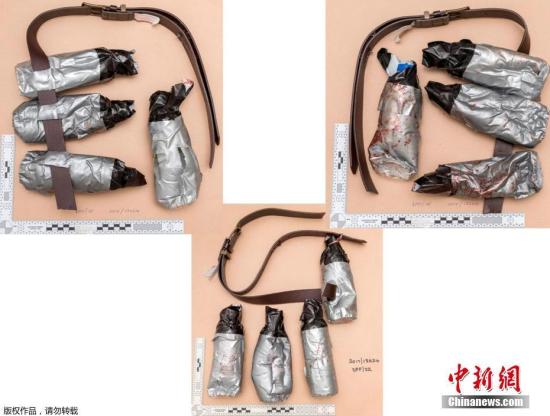 各角度拍攝的假爆炸裝置,。