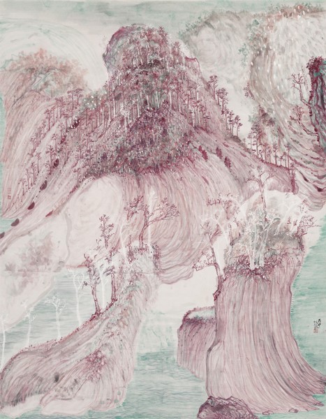 林淼 《山風(fēng)初日?qǐng)D》尺寸：145x184cm，紙本水墨 創(chuàng)作時(shí)間：2016年,，畫(huà)種：中國(guó)畫(huà) - 副本