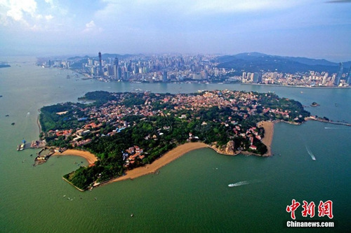 資料圖：鳥瞰鼓浪嶼全景,。 王東明 攝