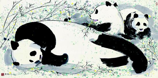 吳冠中1992年作《熊貓》，香港蘇富比拍品,，成交價971.2萬元