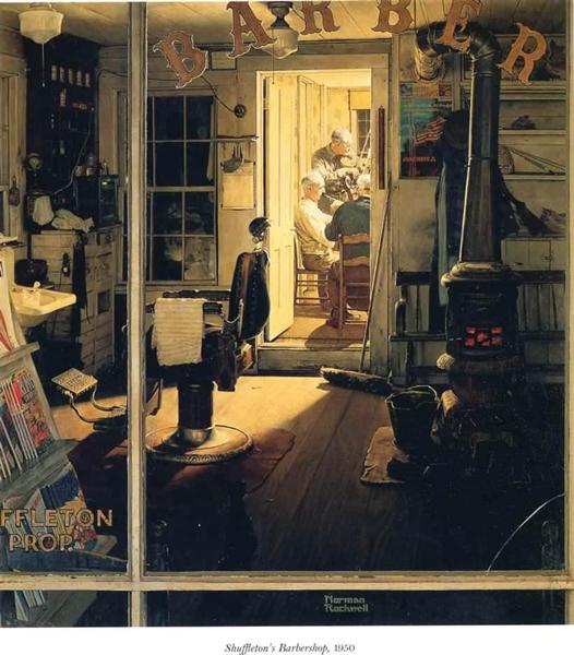 　　諾曼·洛克威爾《Shuffleton's Barbershop》被列入出售的作品清單,。