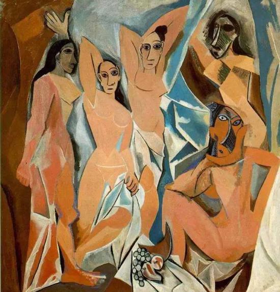 畢加索,，The Young Ladies of Avignon，1907