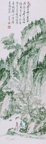 山水（國(guó)畫(huà)） 101×33厘米 溥心畬