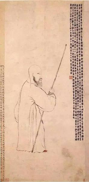 金農(nóng)《自畫像》，紙本墨筆,，清代,，北京故宮博物院藏