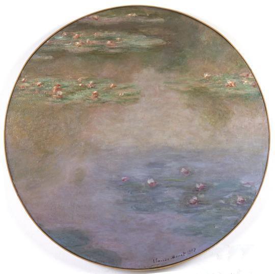 莫奈圓形《睡蓮》,。（成都博物館供圖）