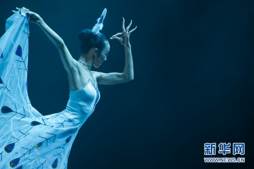 來(lái)自云南的演員表演傣族舞《雀之靈》。新華網(wǎng)發(fā)(弗爾季?奧蒂洛攝)
